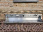wasbak/wastrog/spoelbak RVS Intersan 1.80 m met 3 mengkranen, Doe-het-zelf en Verbouw, Sanitair, Ophalen, Zo goed als nieuw, Rvs