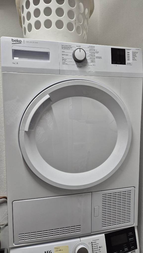 Verkocht! Beko Condensdroger DCU7235BX, Witgoed en Apparatuur, Wasdrogers, Gebruikt, Condens, Voorlader, 6 tot 8 kg, 85 tot 90 cm