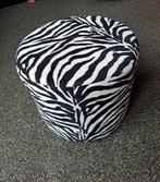 Ronde poef met zebraprint - 45x38 cm, Huis en Inrichting, Banken | Voetenbanken en Poefen, Ophalen, Minder dan 50 cm, Rond, Minder dan 50 cm