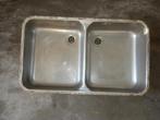 Dubbele RVS spoelbak, Ophalen, Gebruikt, 50 tot 100 cm, Minder dan 100 cm
