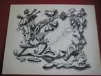 10 Pen tekeningen van inkt, Abstract, Antiek en Kunst, Ophalen of Verzenden