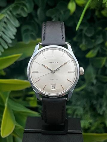 Vintage Prisma Incabloc Dolphin100 Datum Display Horloge beschikbaar voor biedingen