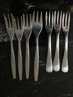 7 verschillende gebaksvorkjes, Huis en Inrichting, Ophalen of Verzenden, Gebruikt, Rvs of Chroom, Los bestek