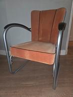 Gispen 412S + hocker - origineel rib okergeel, Huis en Inrichting, Fauteuils, Ophalen, Gebruikt, 75 tot 100 cm, Stof