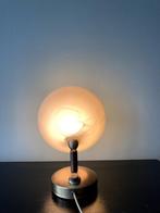 Vintage messing en glazen wand- of tafellamp, Ophalen of Verzenden, Glas