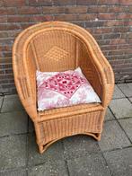Boho bohemian rotan stoel fauteuil, Huis en Inrichting, Ophalen, Gebruikt, Bruin, Eén