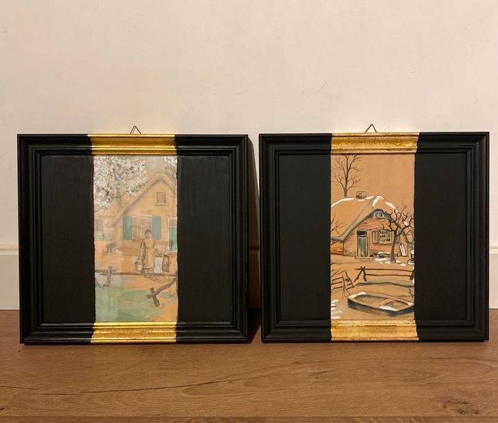 Oude schilderijtjes met moderne twist, Antiek en Kunst, Kunst | Schilderijen | Klassiek, Ophalen of Verzenden