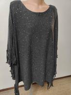 Goa knitted trui poncho met sparkle one size xl Ibiza boho, Maat 46/48 (XL) of groter, Ophalen of Verzenden, Goa, Grijs