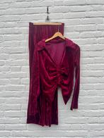 Rode velvet two-piece set maat L – feestdagen / kerst, Ophalen of Verzenden, Zo goed als nieuw, Rood