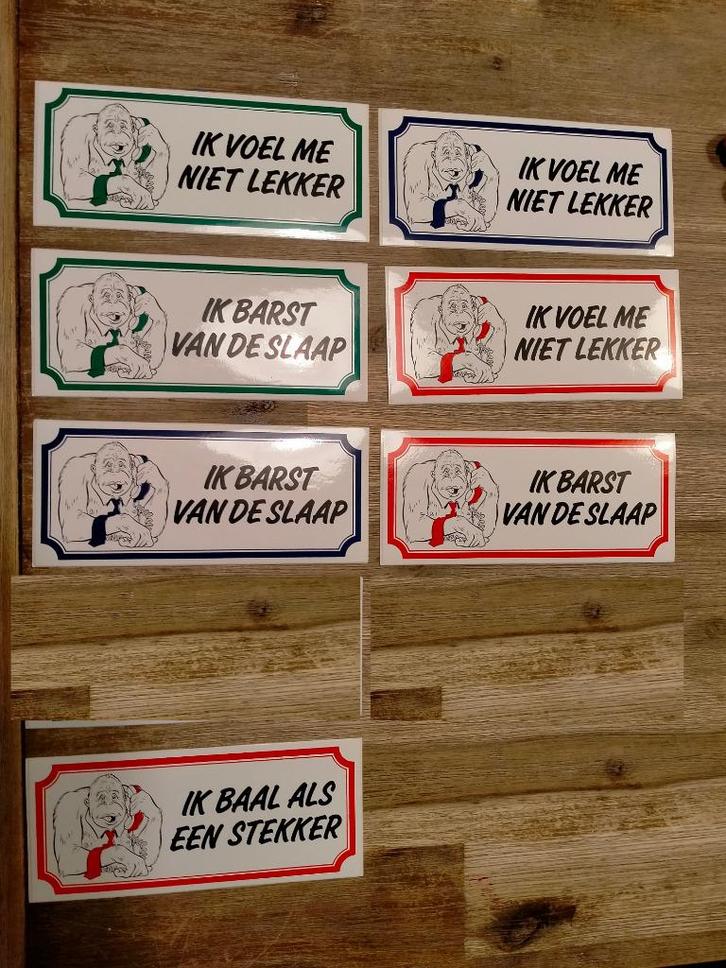 Andre van Duin Jaap aap ik voel met niet lekker tv stickers, Verzamelen, Stickers, Zo goed als nieuw, Ophalen of Verzenden