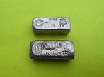 2x 100 gram zilver, Drijfhout Amsterdam, Postzegels en Munten, Edelmetalen en Baren, Ophalen of Verzenden, Zilver