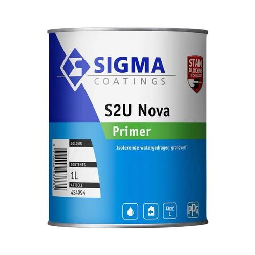 Sigma primer en satin lak NOVA, Doe-het-zelf en Verbouw, Verf, Beits en Lak, Nieuw, Verf, 10 tot 15 liter, Wit, Ophalen of Verzenden
