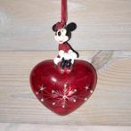 Disney Minnie op glazen hart ornament, Verzamelen, Disney, Ophalen of Verzenden, Mickey Mouse, Zo goed als nieuw, Beeldje of Figuurtje