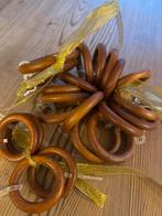 Houten Gordijnringen - 21 stuks, Ophalen, Gebruikt, Bruin