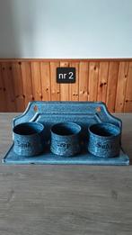 EMAILLE GRIJSGEWOLKT ZAND ZEEP EN SODA MET REKJE., Antiek en Kunst, Ophalen of Verzenden