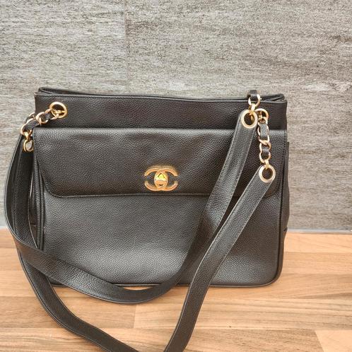Vintage chanel tas., Sieraden, Tassen en Uiterlijk, Tassen | Damestassen, Gebruikt, Zwart, Ophalen of Verzenden