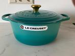 Le creuset 28 cm pan, 6,7 lt, NIEUWE KLEUR BLEU RIVIERA, Gietijzer, Nieuw, Ophalen of Verzenden, Keramische plaat