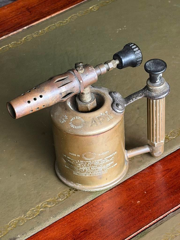 Antiek messing Max sievert Stockholm brander made in Zweden, Verzenden