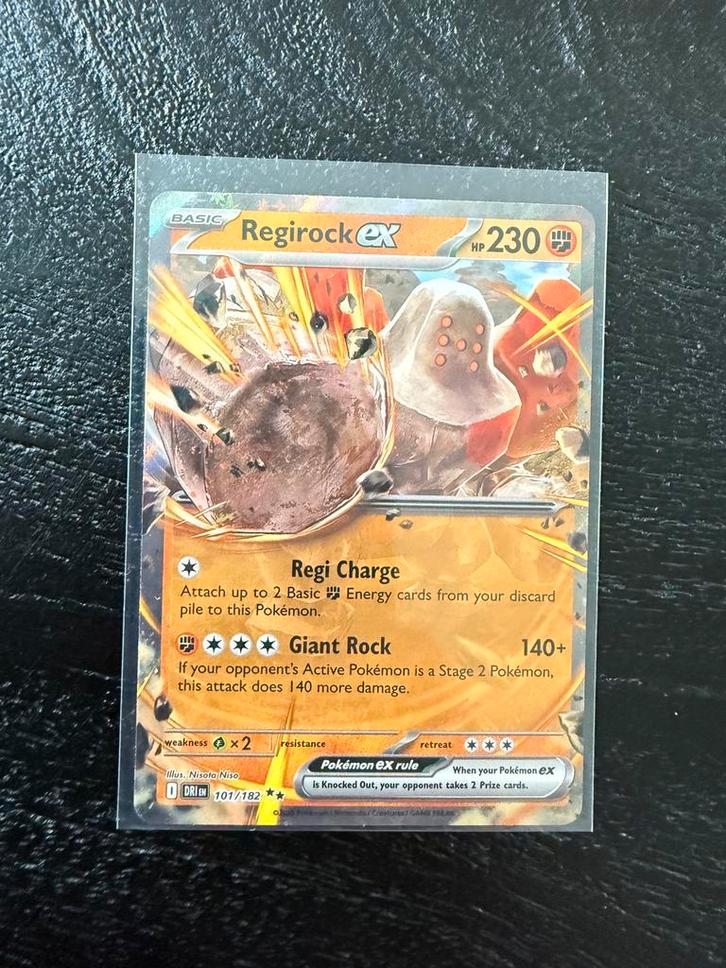 Regirock ex 101 pokemonkaart, Hobby en Vrije tijd, Verzamelkaartspellen | Pokémon, Zo goed als nieuw, Ophalen of Verzenden