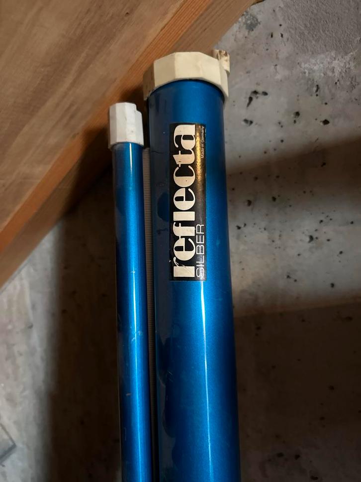 Reflecta Silber projectiescherm in koker, Audio, Tv en Foto, Projectieschermen, Gebruikt, Handmatig, Ophalen