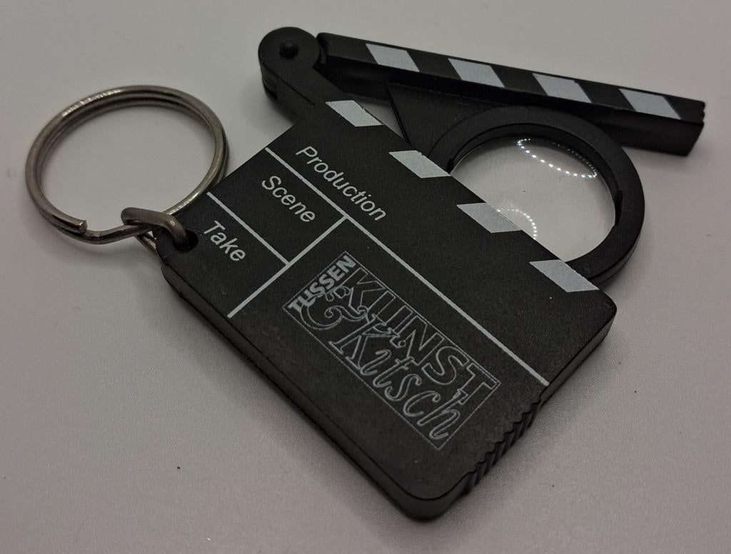 Sleutelhanger filmklapper met vergrootglas, Ophalen of Verzenden