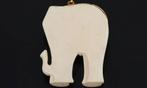 Olifant grote 14k gouden vintage ketting hanger dame heren, Voordeelsieraden, Verzenden, Zo goed als nieuw, Met edelsteen