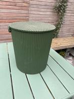 Groene kunststof bloempot met deksel, Tuin en Terras, Bloempotten, Kunststof, Gebruikt, Rond, Binnen