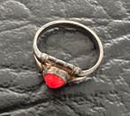 Oude kinder ring zilver met rood lieveheersbeestje, Ophalen of Verzenden, Gebruikt, Zilver, Ring