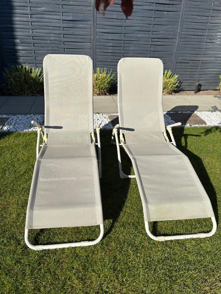 Beige ligbedden Leenbakker, Ophalen, Gebruikt, Textileen, Verstelbaar