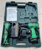 HITACHI SCHROEFMACHINE DS120VF KOFFER  2 ACCU'S EB1214L 12V, Gebruikt, Variabele snelheid, Ophalen of Verzenden, Boor- en Schroefmachine