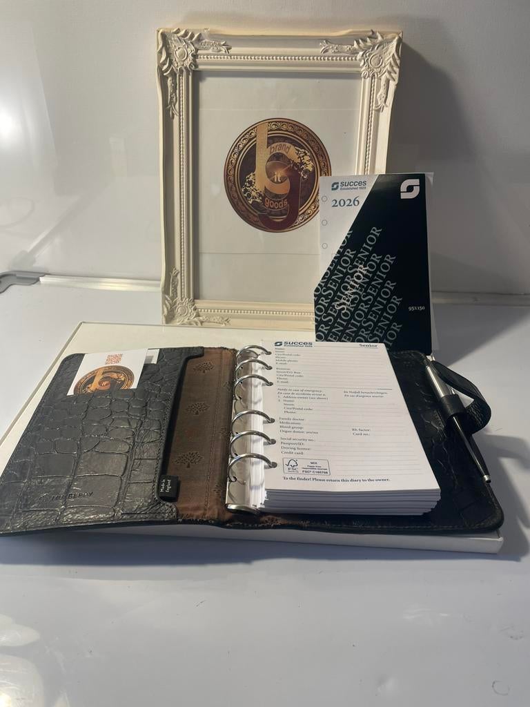 Mulberry Senior Croc Embossed Leather Agenda 2026 Success, Ophalen of Verzenden, Zo goed als nieuw