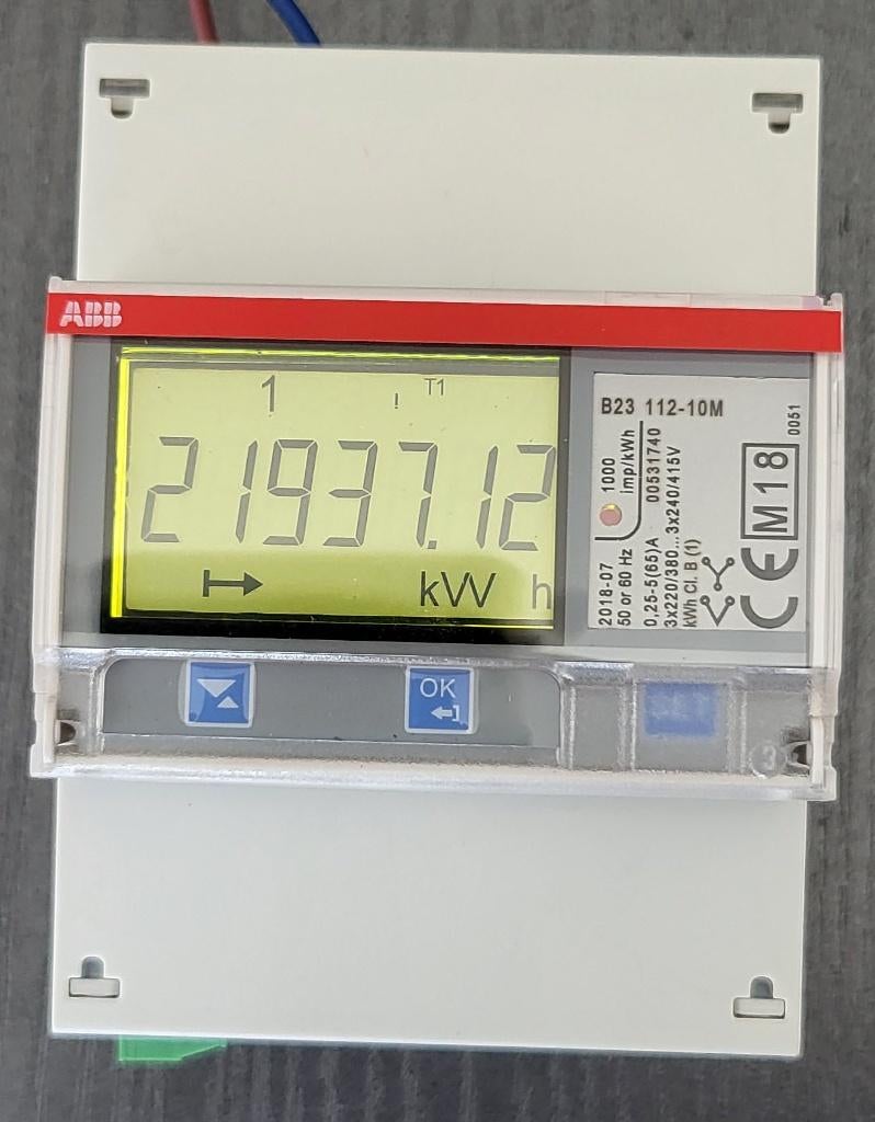 ABB b23 112-10m kWh meter 3-fasen, Ophalen of Verzenden, Zo goed als nieuw, Overige typen