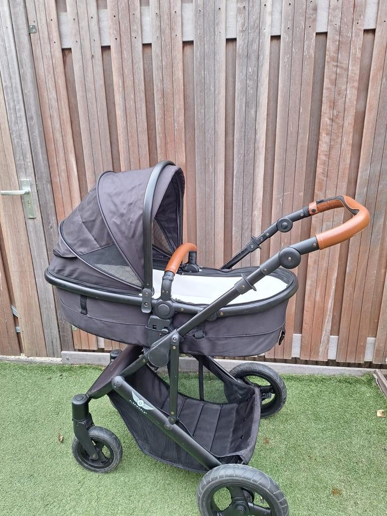 Kinderwagen 3-in-1 met reiswieg en autostoeltje, Kinderen en Baby's, Kinderwagens en Combinaties, Gebruikt, Combiwagen, Verstelbare duwstang