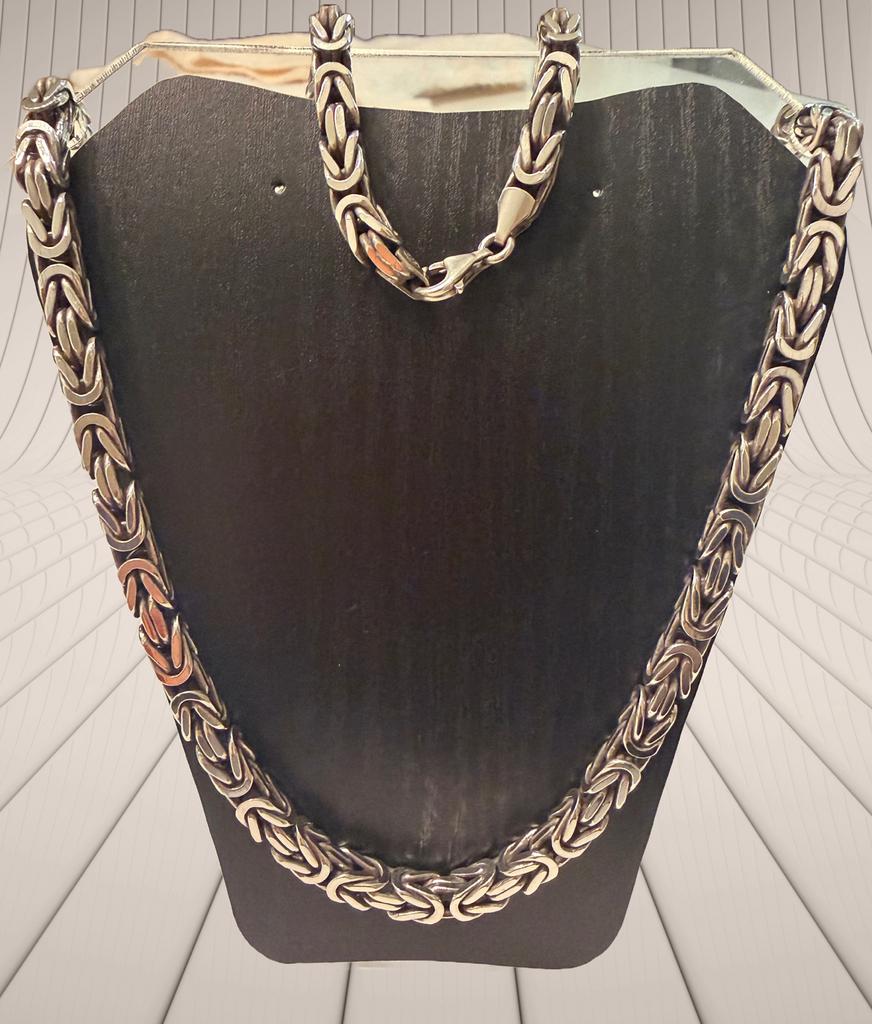 Zilveren heren Koningsketting 925, Sieraden, Tassen en Uiterlijk, Kettingen, Ophalen of Verzenden, Zo goed als nieuw, Zilver, Zilver