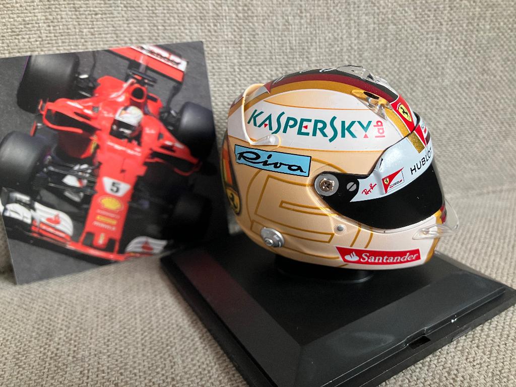 ✅ Sebastian Vettel 1:5 helm Monaco 2017 Ferrari SF70H, Ophalen of Verzenden, Nieuw, Formule 1