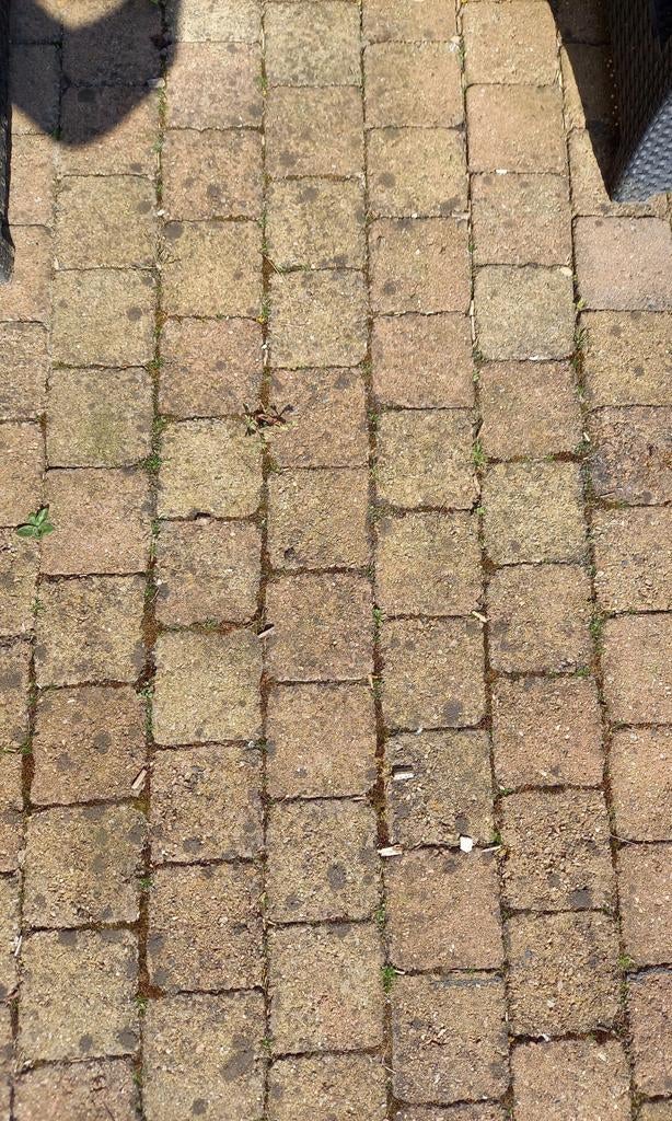 Gratis op te halen 40m² koppelStones terras stenen 14x14 cm, Ophalen, Gebruikt, Beton, Klinkers