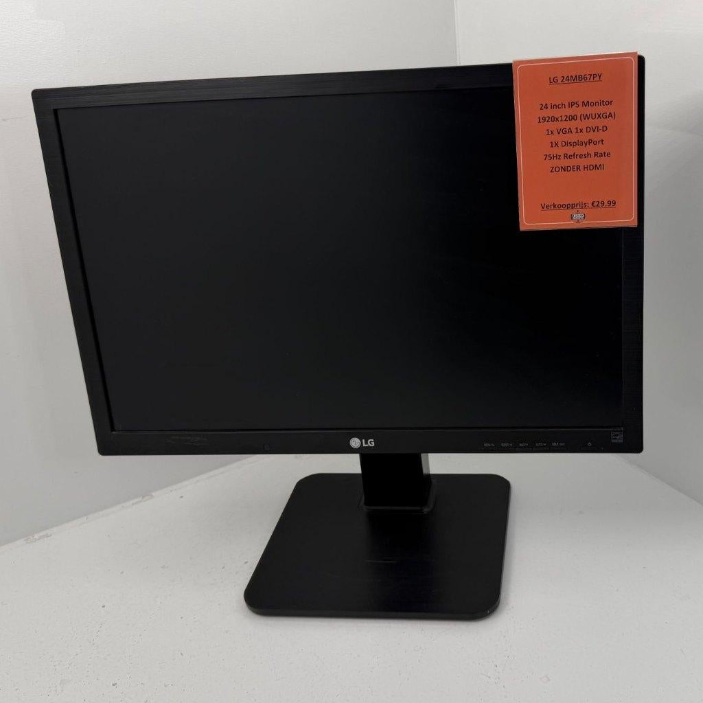 LG 24MB67PY Monitor | Geen HDMi | Met garantie, Ophalen, IPS, Toulonselaan 72, Zo goed als nieuw