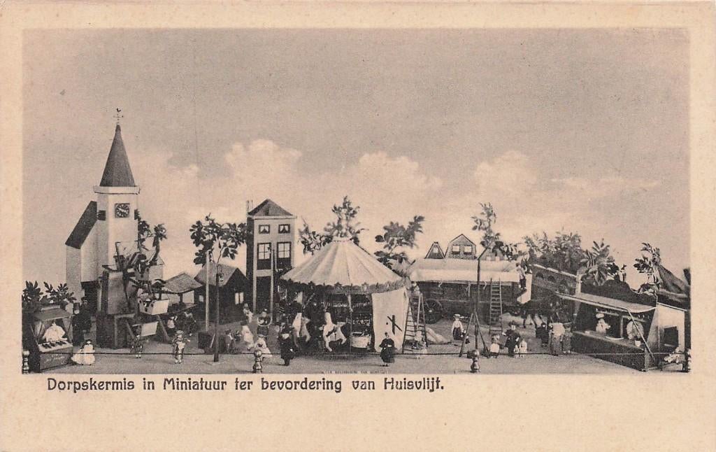JN1145 Vlissingen Huisvlijt Miniatuur Dorps kermis ca 1930, Ophalen of Verzenden, 1920 tot 1940, Ongelopen, Zeeland
