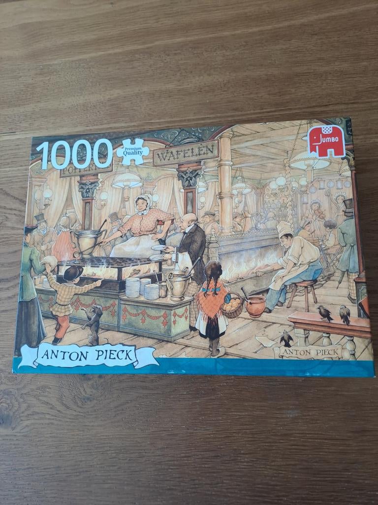 Anton Pieck 1000 st. POFFERTJESKRAAM., Hobby en Vrije tijd, Ophalen, 500 t/m 1500 stukjes, Gebruikt
