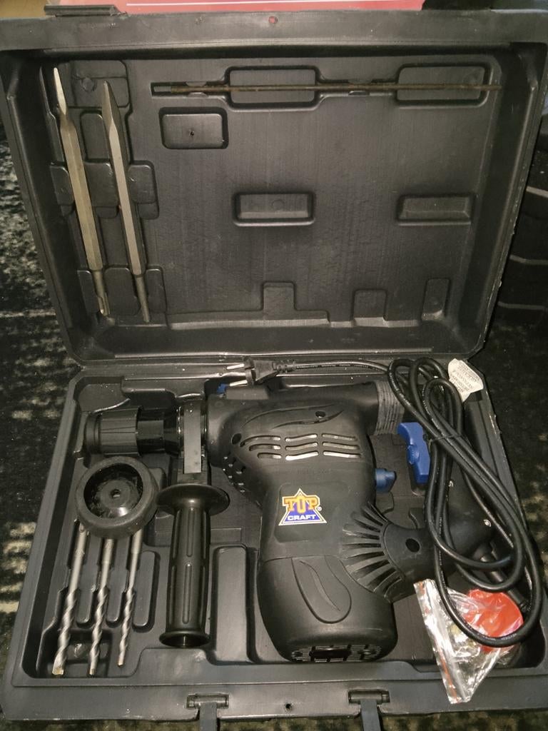 Topcraft Boorhamer Nieuw in Kist met Boren en Beitels, Doe-het-zelf en Verbouw, Gereedschap | Boormachines, 600 watt of meer, Boor- en/of Breekhamer