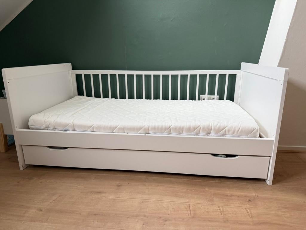 Petite Amélie peuterbed 70x140 cm wit met lade, Kinderen en Baby's, Kinderkamer | Bedden, Ophalen, Gebruikt, 140 tot 160 cm, 70 tot 85 cm