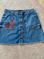 Demin vintage rok rokje minirok borduursel mt 42, Kleding | Dames, Rokken, Ophalen of Verzenden, Zo goed als nieuw, Maat 42/44 (L)