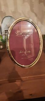 Goud vergulde fotolijst 24 karaat, ovaal, Minder dan 50 cm, Metaal of Aluminium, Ophalen of Verzenden, Zo goed als nieuw