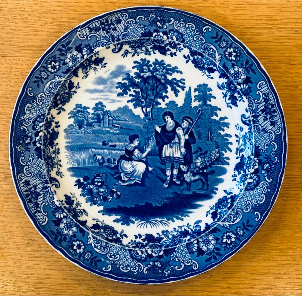 Antiek bord - Ruth & Boaz (ca. 1850-1880), Ophalen of Verzenden