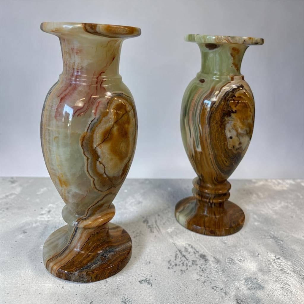 set van 2 vintage onyx vazen/ decoratie vaas, Ophalen