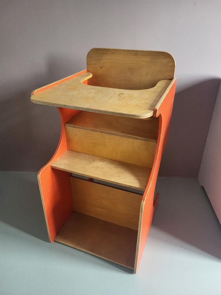 Kinderstoel retro bureau speeltoestel hout, Kinderen en Baby's, Kinderstoelen, Ophalen, Gebruikt, Overige typen