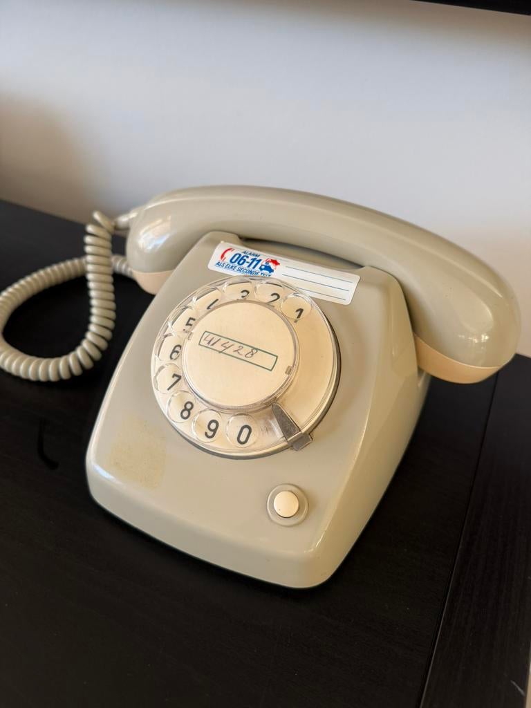 Retro PTT telefoon grijs/crème – werkende staat, Ophalen of Verzenden, Gebruikt, Met draaischijf