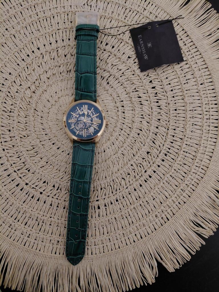 Earnshaw herenhorloge met groen bandje, Ophalen of Verzenden, Nieuw, Polshorloge, Overige merken