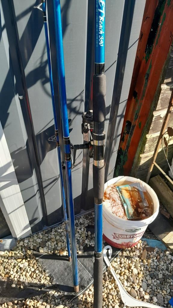 Strandhengel 390 cm met molen GW 100-150, Watersport en Boten, Hengelsport | Zeevissen, Ophalen of Verzenden, Gebruikt, Complete set