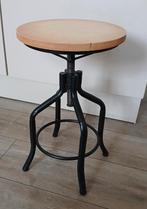 Draaikruk 40 - 50 cm hoog - hout zwart ijzer industrieel, Huis en Inrichting, Krukjes, Ophalen of Verzenden, In hoogte verstelbaar